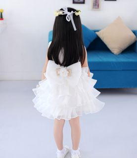 Girls Kid Bowknot Flower Tutu Skirt Princess Wedding Party Pageant Full Dress