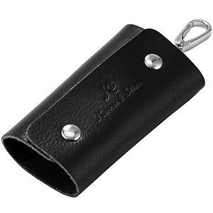 KS Black Men Women Leather Key Keychain Pouch Bag Wallet Awesome Cover Organizer