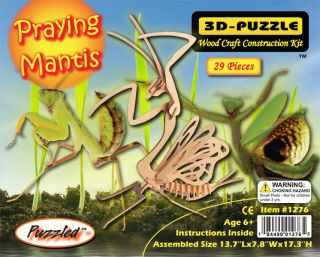 Praying Mantis 3D Puzzle Wood Craft Construction Kit