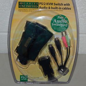 Cables Unlimited SWB 9000A PS 2 2 Port KVM Switch with Audio 2048 x 1536 Vid Res