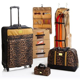 Joy Mangano Safari Chic Color Me Leopard Travel with Ease 6 Piece Luggage Set