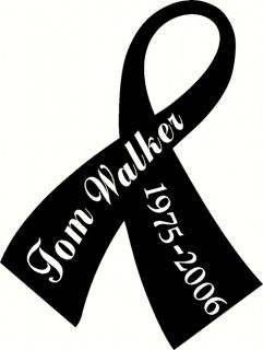 In Loving Memory Ribbon Sticker Decal Military Cancer