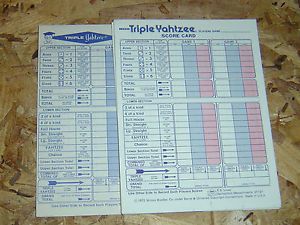 Free printable triple yahtzee score sheets