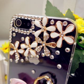 PG111 3D Pink Ballet Dancer Cute Hoofer Diamond Flower Case Cover for iPhone 5