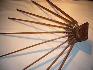 Antique Vintage Folding Wall Wood Laundry Clothes Dryer Drying Rack 9 Arms
