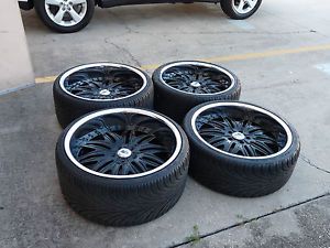 22" asanti Black Chrome Staggered Wheels Rims and Tires 5x120 Package Local Only