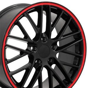 17" Black Red Line Corvette C6 ZR1 Wheels Set of 4 Rims Fits Chevrolet Camaro SS