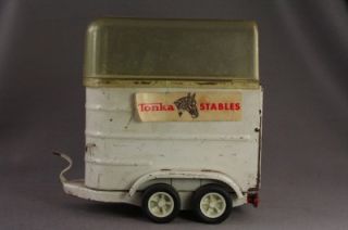 Vintage Metal Toy Tonka Stable Horse Truck Travel Trailer