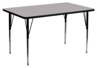 Rectangle Adjustable Height Activity Table Thermal Fused Laminate Top   Standard Legs   Classroom Tables and Chairs
