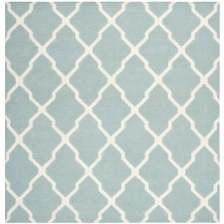 Safavieh Hand woven Moroccan Dhurrie Light Blue Wool Rug (6 Square)