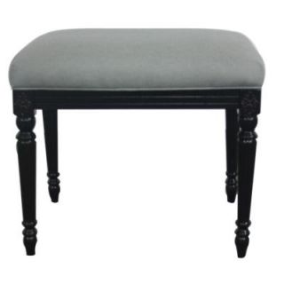 Elegant Home Fashions 21 in. W x 15 in. D x 18 in. H Tiffany Bench in Stain Black/RainCloud HDBNH456