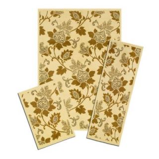 Capri Floral Whisper 3 Piece Set Contains 5 ft. x 7 ft. Area Rug, Matching 22 in. x 59 in. Runner and 22 in. x 31 in. Mat X817/373 I