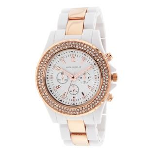 Armitron Ladies Swarovski Crystals Accented Round Rosegold Tone