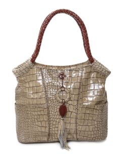 Croc Embossed Tote by Carla Mancini