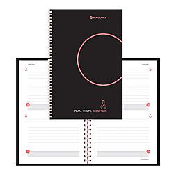 AT A GLANCE Special Edition Breast Cancer Awareness Undated Planning Notebook 6 12 x 9 14  Black