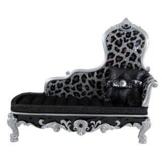 Black Animal Print Chaise Lounge Ring Holder Victorian Style