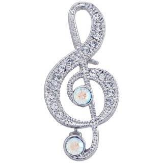  Austrian Crystal Music Note Pin Brooch Jewelry