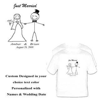  2 Just Married T Shirts for Bride/ Groom Great Bridal 