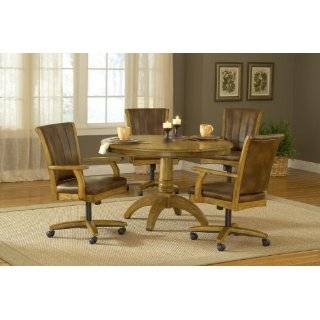   Piece Round Dining Set With Oval Back Caster Chairs Furniture & Decor