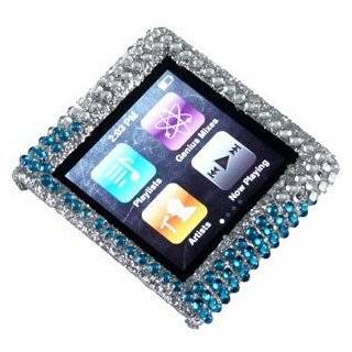 Rhinestones Front Cover for Apple iPod nano (6th gen), Waterfall Blue