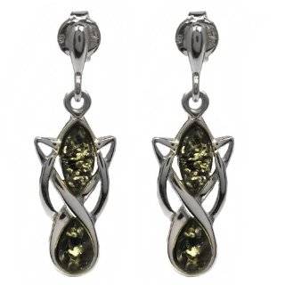    Sterling Silver Celtic Knot Amethyst Linear Drop Earrings Jewelry