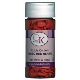 Red Jumbo Hearts Edible Confetti Sprinkles, 2.4 oz