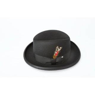 New Mens Black Godfather Style Homburg Fedora Hat   100% Wool 