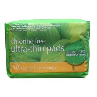 com Seventh Generation Pads, Ultra Thin, Regular, with Wings, 18 pads 