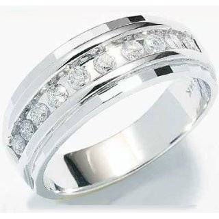  Mens Diamond Wedding Band in 10K White Gold 5mm, Size 8 Jewelry
