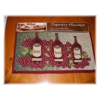 Wine Bottle Placemat Set Kitchen Placemats Grapes Ivy Linens
