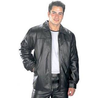 Black Classic Hip Length Zipper Leather Jacket