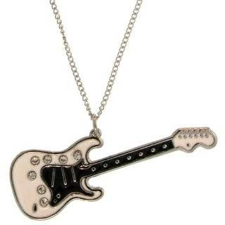   Stainless Steel Electric Guitar Pendant Necklace Peora Jewelry