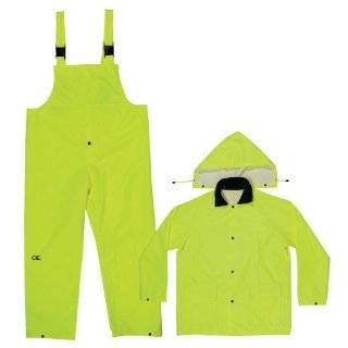  CLC Rain Wear R107L Safety Green Polyester 3 Piece Suit 